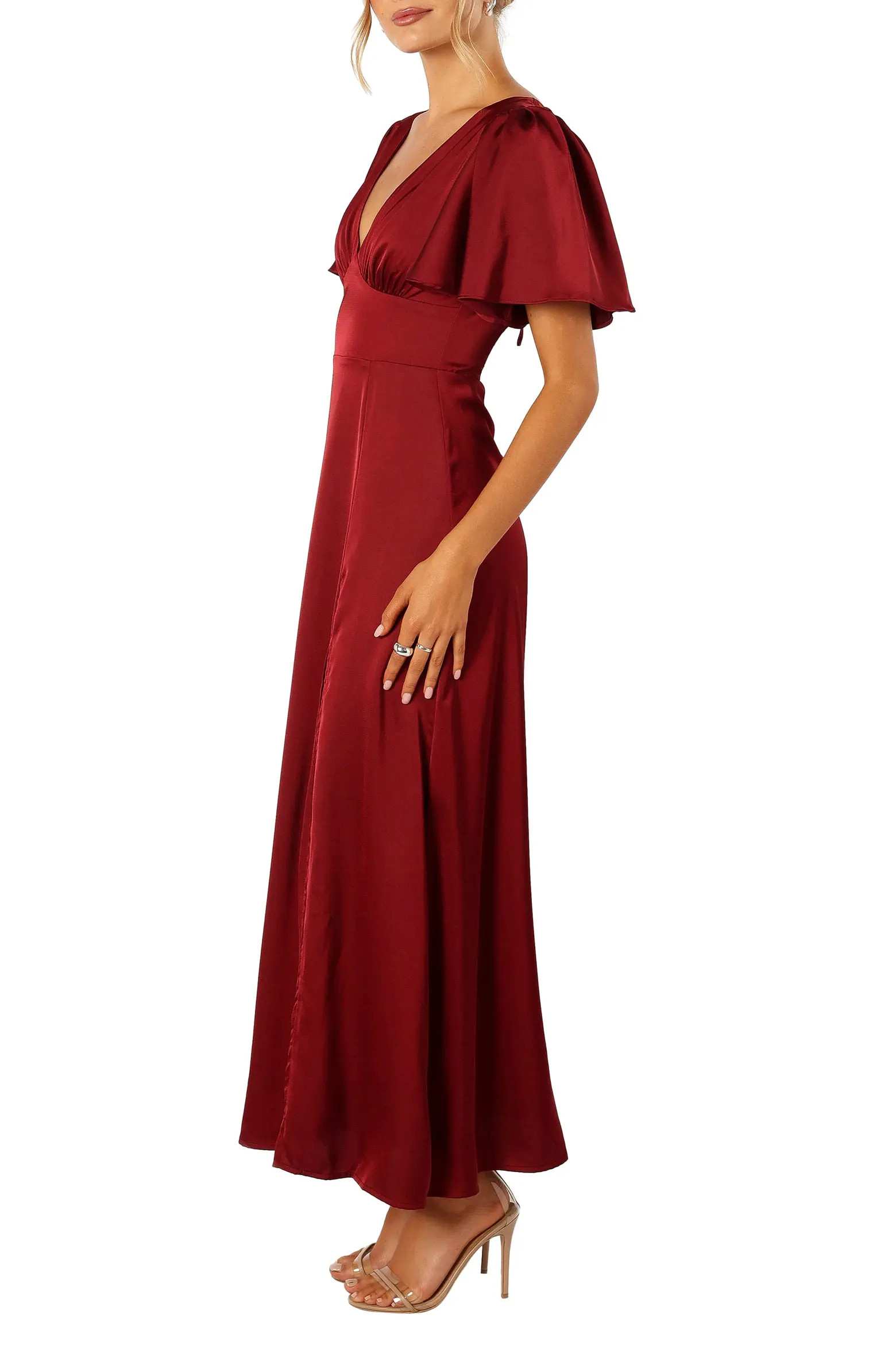 Petal & Pup Casper Flutter Sleeve Satin Dress (Women) | Nordstrom | Nordstrom