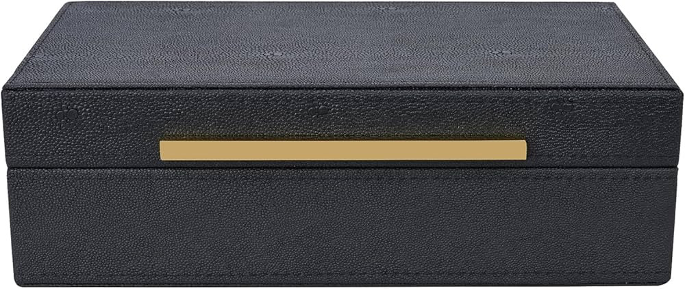 Small Black Shagreen box Faux Leather Decorative Box,Keepsake And Memory Storage Decorative Boxes... | Amazon (US)