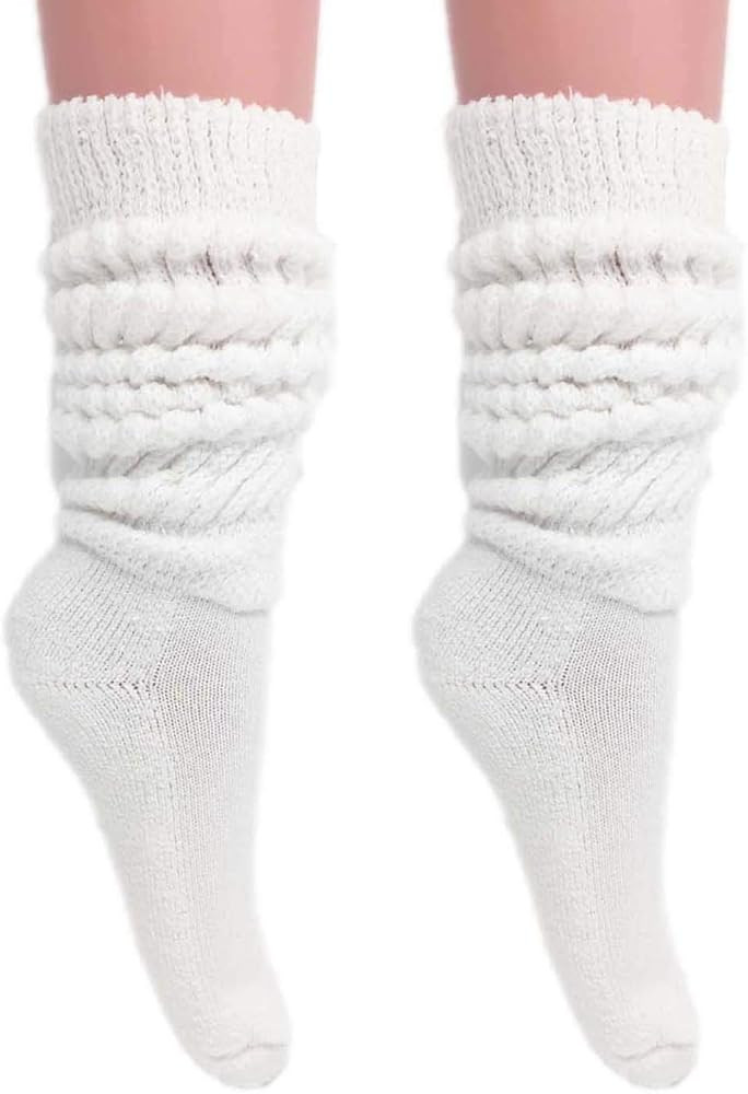 AWS/American Made Slouch Socks Women and Men Extra Tall Heavy Cotton Socks Size 9 to 11 | Amazon (US)