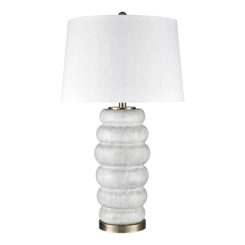 White Stacked Stones Large Lamp with Shade, 31" | At Home