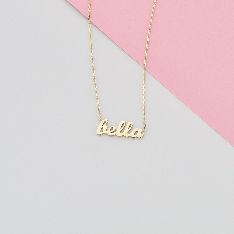 14k Solid gold name necklace - Name necklace - Gold name necklace - Name necklace - Personalized ... | Etsy (US)