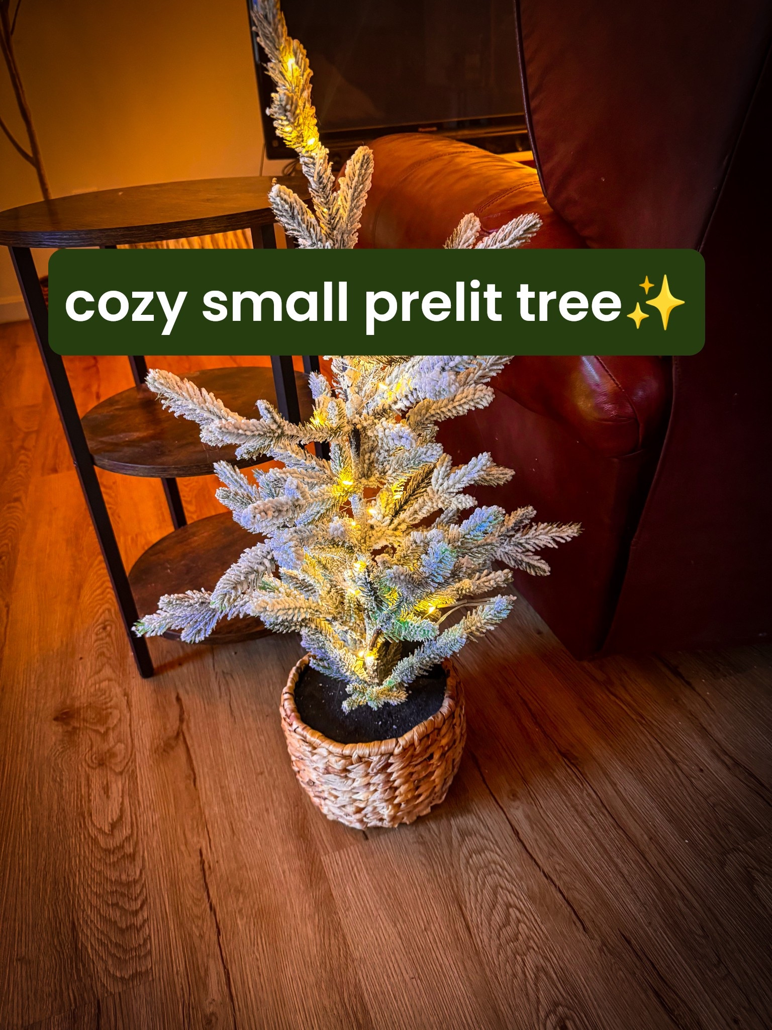 This little tree adds a ton of coziness to any room. Its a bit old, but I found some similar in size here. ☺️🌲✨

(you might need to add your own lights to  a couple of these options) 