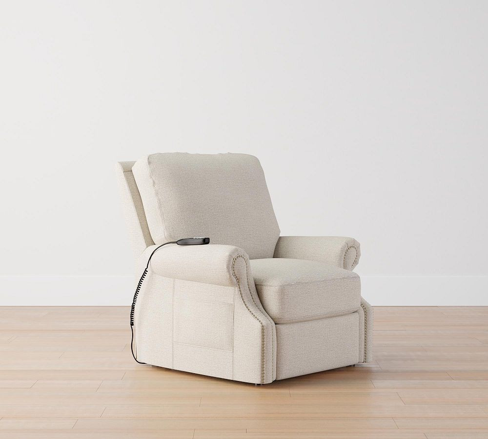 James Roll Arm Upholstered Power Lift Recliner | Pottery Barn (US)