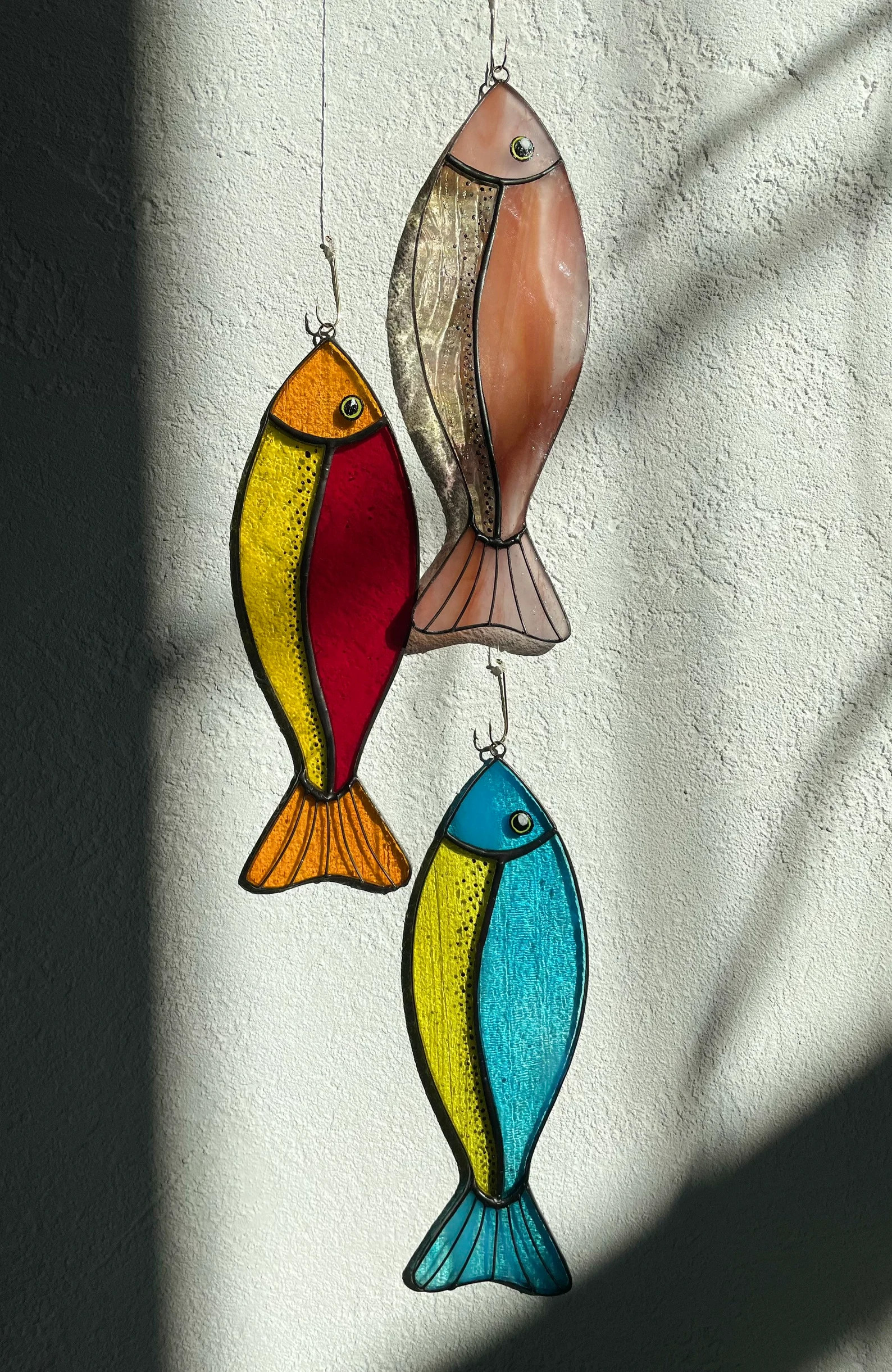 Stained Glass Fish on a Hook Suncatcher – Nautical Fishing Window Decor Gift | Etsy (Global)