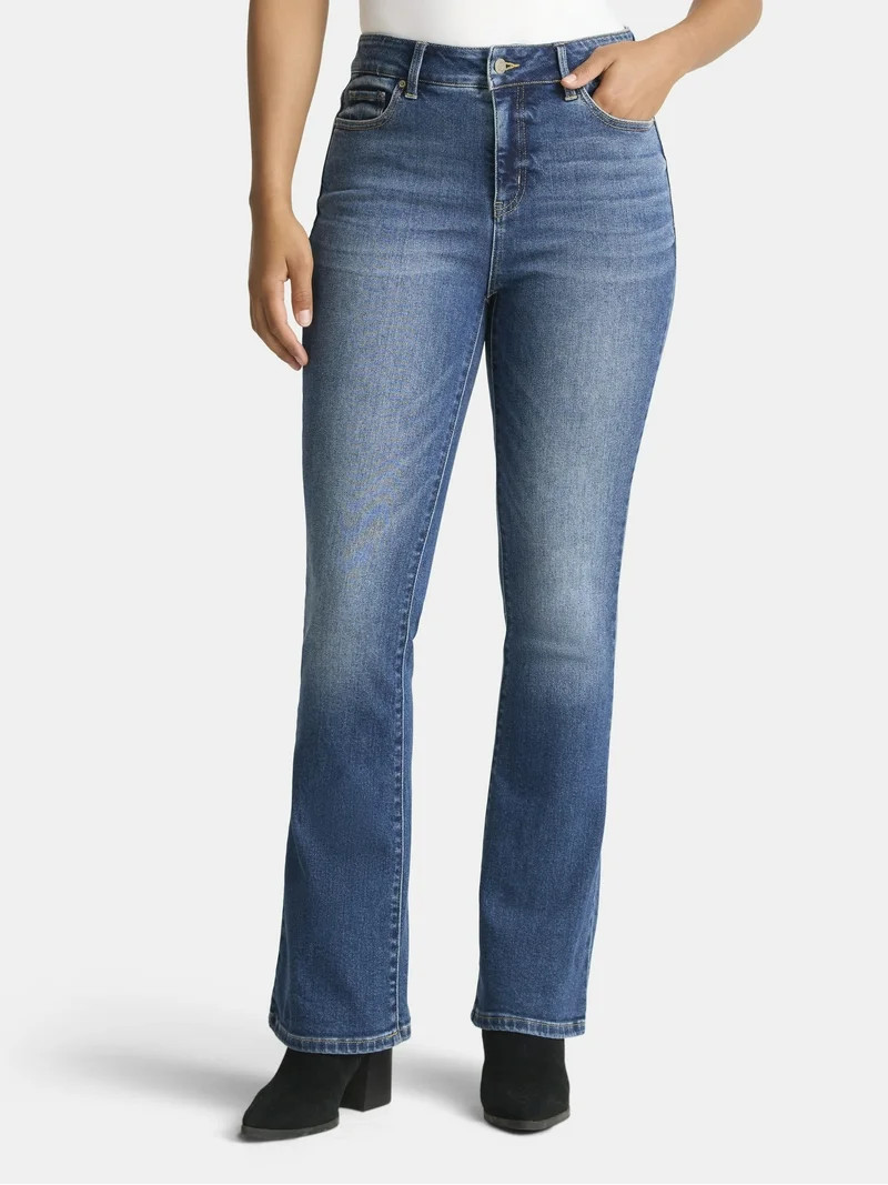 Time and Tru Women's High Rise Flare Jeans, 32" Inseam, Sizes 2-22 | Walmart (US)