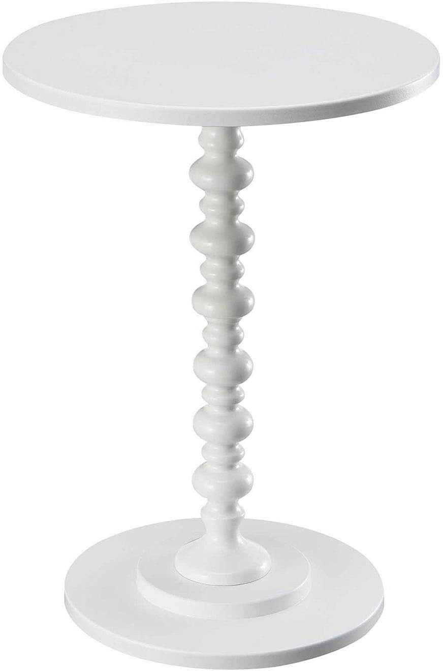 Convenience Concepts Palm Beach Spindle Table 17.75" - Traditional Round End Table for Living Room, Turned Solid Wood Side Table, Classic Display Pedestal Table, White | Amazon (US)