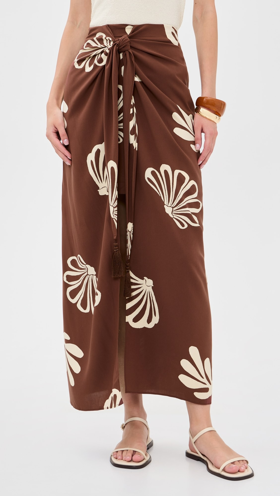 Brown Maritime Front Knot Maxi Skirt | Shopbop