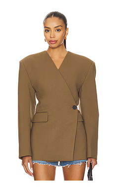 EAVES Naama Blazer in Olive Green from Revolve.com | Revolve Clothing (Global)