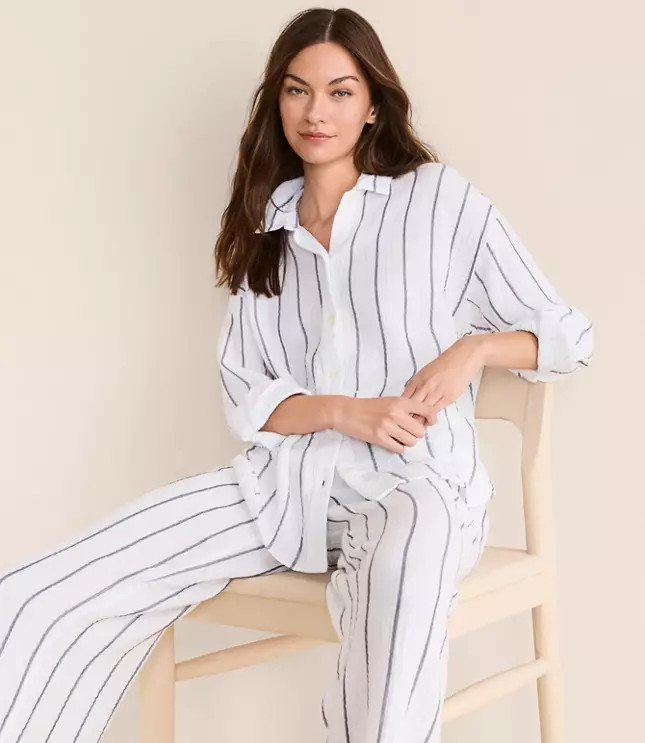 Lou & Grey Striped Triple Cloth Shirt | LOFT