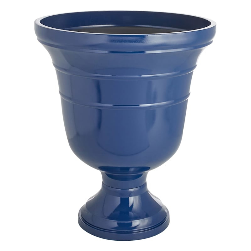 Dark Blue Florian Urn Outdoor Planter, Large | At Home