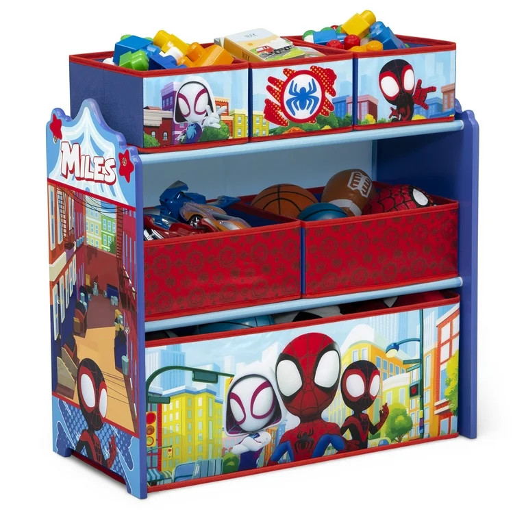 Spidey and Friends Design & Store 6 Bin Toy Storage Organizer by Delta Children | Walmart (US)