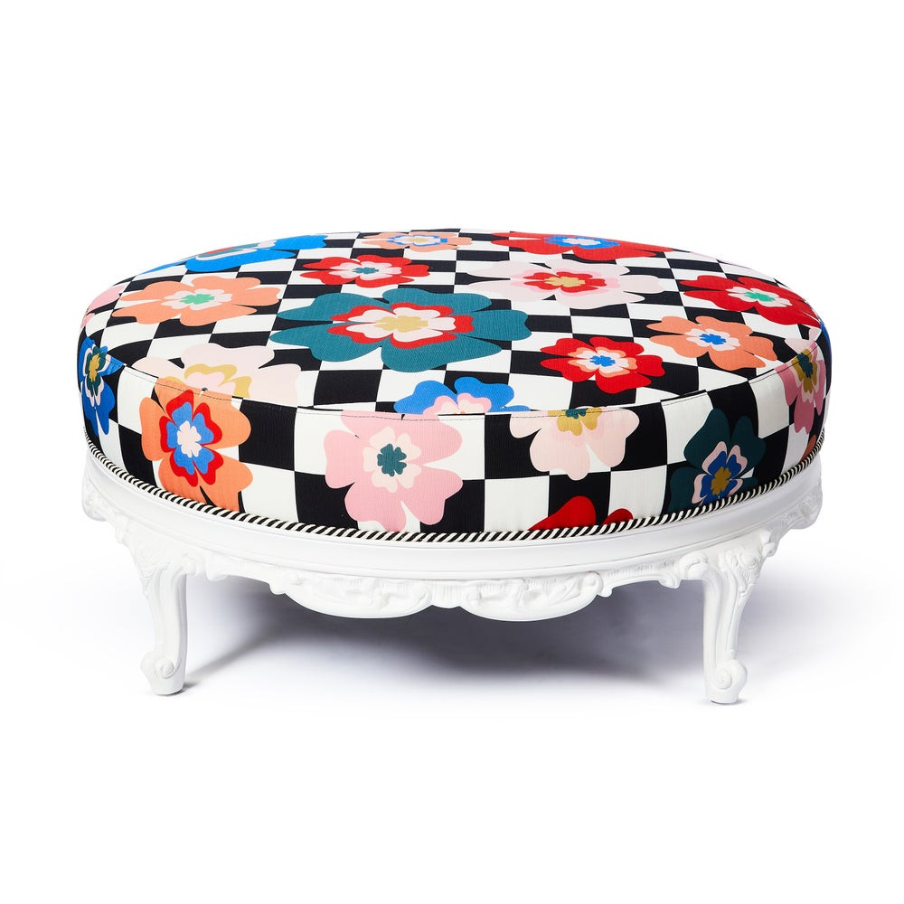 Outdoor Dolce Vita Jumbo Upholstered Ottoman | MacKenzie-Childs