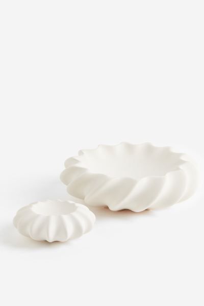 Ribbed Stoneware Bowl - White - Home All | H&M US | H&M (US + CA)