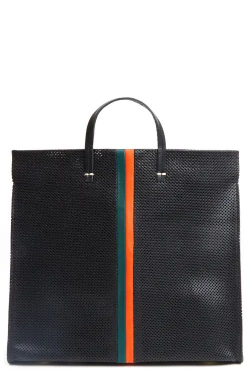 Clare V. Simple Perforated Leather Tote in Black Perf at Nordstrom | Nordstrom