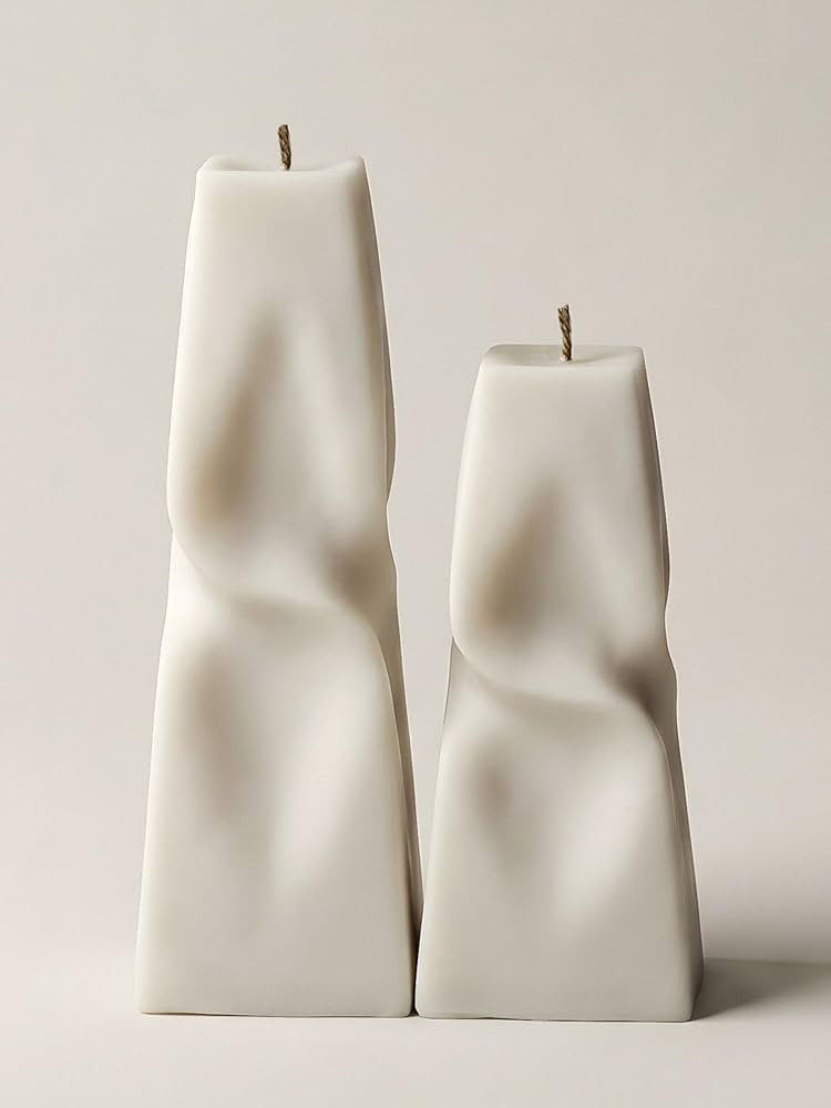 LAWA Twisted Pyramid Candle - Beautiful Handmade Pillar Soy Wax Elegant Aesthetic Candle Housewar... | Amazon (US)