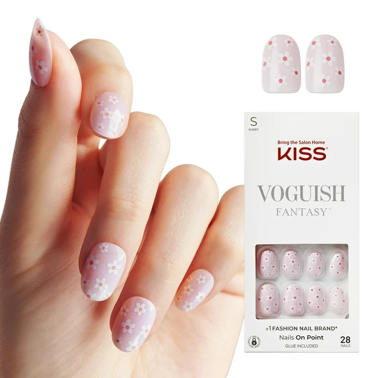 KISS Voguish Fantasy Press on Nails, Luminary, Pink, Short Oval, 28 Count | Walmart (US)