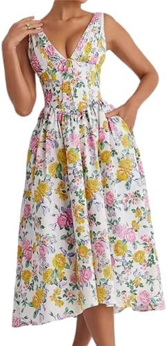 Womens Wedding Guest Dresses Trendy Halter Maxi Cocktail Dress Summer Floral Dress Womens Casual ... | Amazon (US)