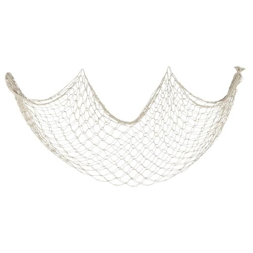 Patioland Decorative Fishing Net 1 Pack, 5x10 ft Large Beige Fish Net Decor for Wall, Photo Display, Nautical Mermaid Pirate Ocean Themed Beach Hawaii Under the Sea Party Decorations | Amazon (US)