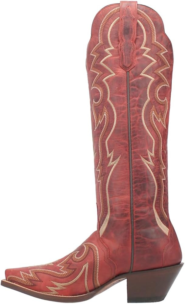 Dan Post Boots Womens Silvie Snip Toe Casual Boots Over the Knee Low Heel 1-2" - Brown | Amazon (US)