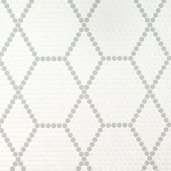 White And Gray Hive Pattern 11.73" x 11.85" Matte Porcelain Floor And Wall Tile | Wayfair North America