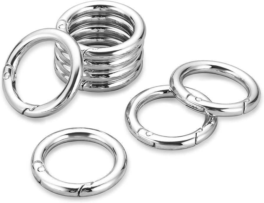 Gkeygo Key Ring Clip, 4/5 Inch Keychain Rings, 8 Pack Round Carabiner Clip for Keys, Buckle, Bags... | Amazon (US)