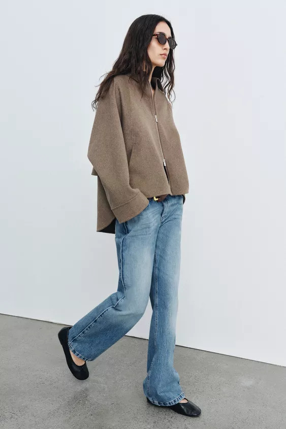 WOOL BLEND ZIPPER JACKET ZW COLLECTION | Zara US