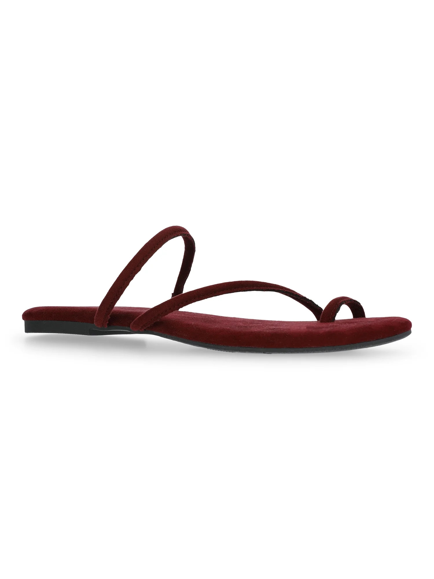 Time and Tru Women's Faux Suede Barely There Toe Loop Sandals | Walmart (US)