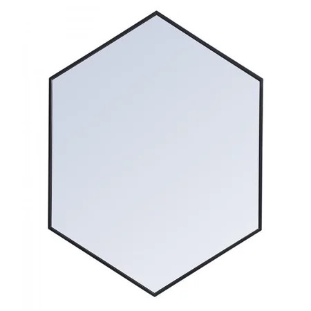 Elegant Decor MR4430BK 30 in. Metal Frame Hexagon Mirror in Black - 29.25 x 39.125 x 0.16 in. | Walmart (US)