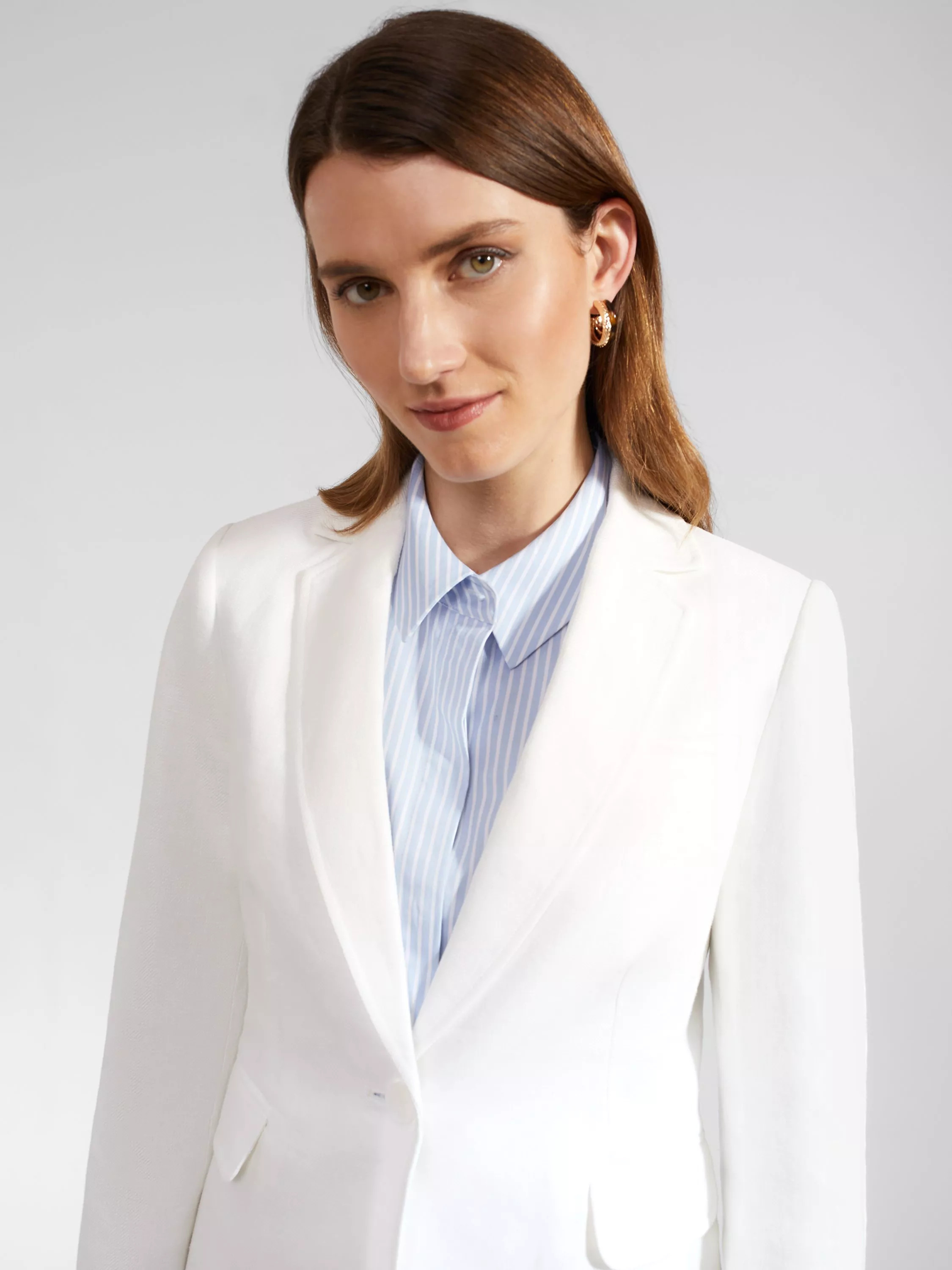 Hobbs Blake Pure Linen Blazer, Ivory | John Lewis (UK)