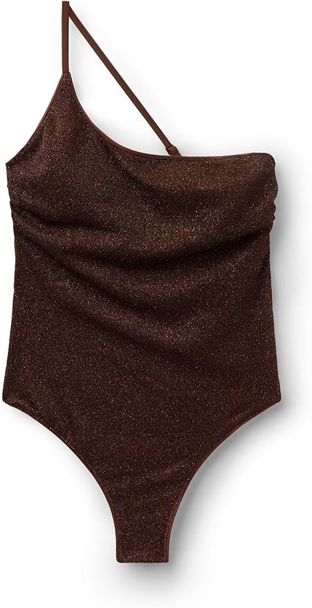 CALZEDONIA Woman's One-Shoulder Swimsuit Metallic Glow | Amazon (US)