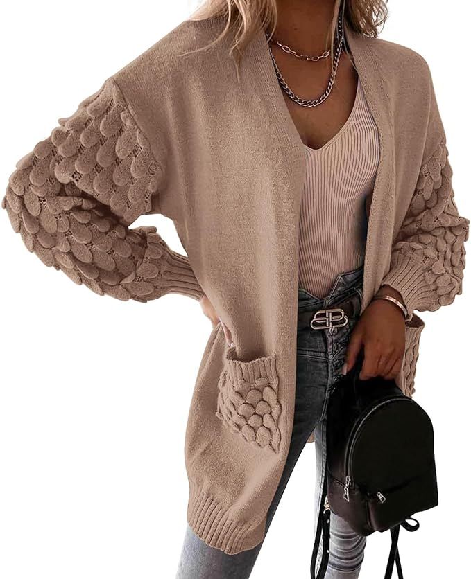 PRETTYGARDEN Women's Cardigan Sweaters Fall Clothes Open Front Cable Knit Oversized Winter Coats ... | Amazon (US)