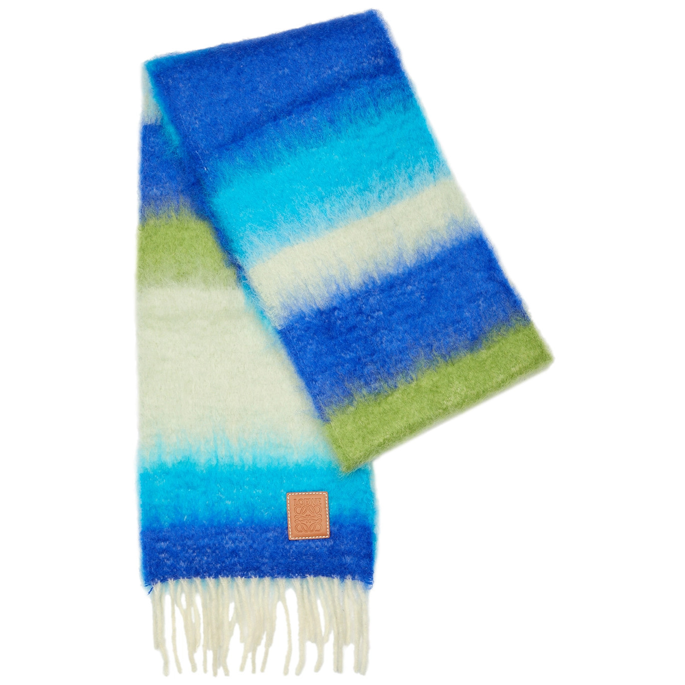 Loewe Striped Mohair-blend Scarf - Navy | Harvey Nichols (Global)