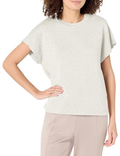 Danskin Women's Short Sleeve Crew Neck Luxe T-Shirt, Silver Heather, Small | Amazon (US)