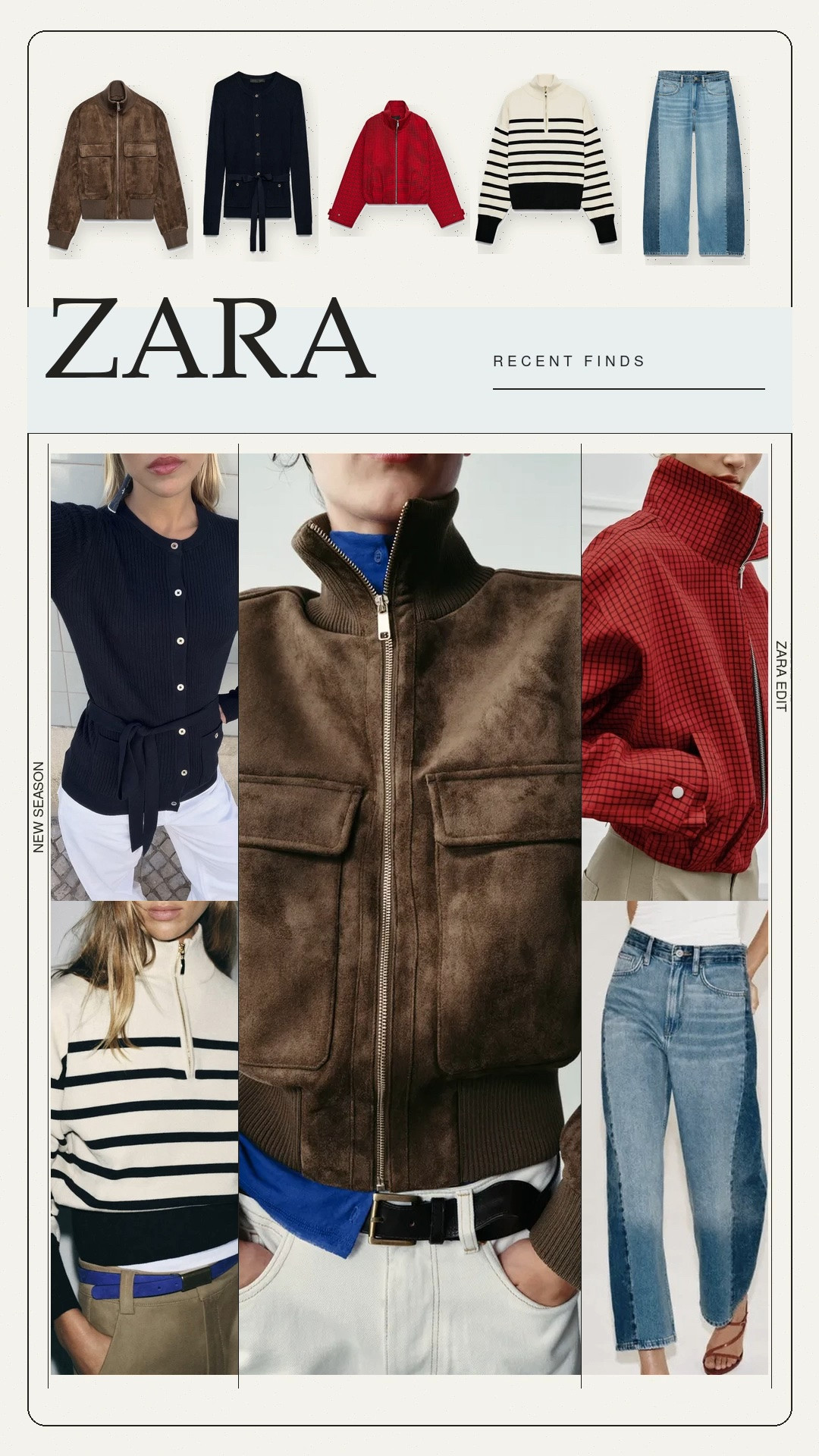 Zara new arrivals and recent finds for fall outfit inspiration. These trending Zara pieces include a brown suede effect jacket, navy belted cardigan, red check jacket, striped quarter zip sweater and two tone barrel jeans. Easy staples for building a chic fall capsule wardrobe, creating transitional outfits and finding elevated everyday basics at an affordable price point. Save this Zara shopping guide and tap the product links before your size sells out.

[Zara new arrivals, Zara recent finds, Zara fall fashion, Zara haul, Zara shopping guide, trending Zara pieces, Zara jacket, brown suede jacket, suede bomber jacket, navy cardigan, belted cardigan, red check jacket, striped quarter zip sweater, Zara jeans, barrel leg jeans, two tone denim, fall capsule wardrobe, fall outfit inspiration, transitional fall outfits, affordable fashion finds, elevated basics, women’s fall style, everyday outfit ideas, viral fashion finds]

#LTKOver40 #LTKSeasonal #LTKmomlife