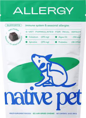 Native Pet Allergy & Immune Chews Allergy Relief Supplement for Dogs, 60 count | Chewy