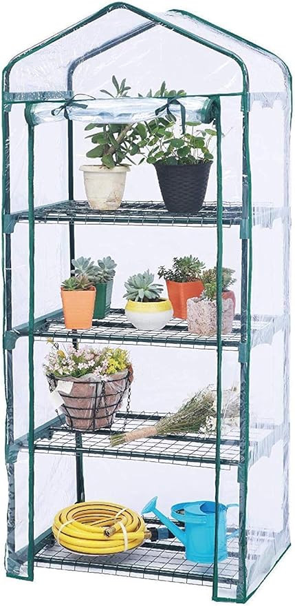 Worth Garden 4 Tier Mini Greenhouse - 63'' H x 27'' L x 19'' W - Sturdy Portable Gardening Shelve... | Amazon (US)