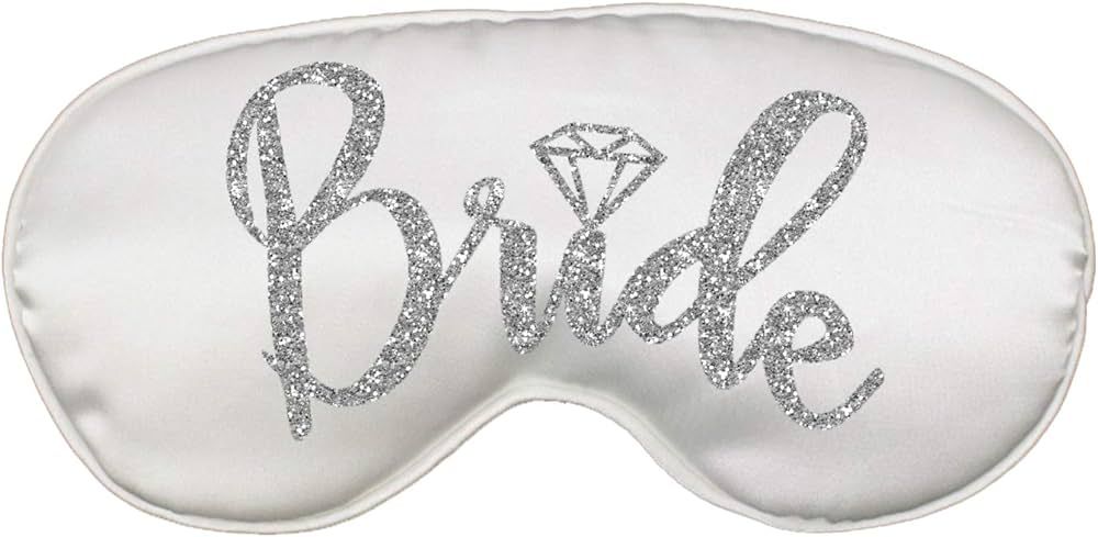 Bride Sleep Mask Bridal Gift - Silver Glitter Diamond Bride Favor Eye Mask - Bachelorette Party S... | Amazon (US)