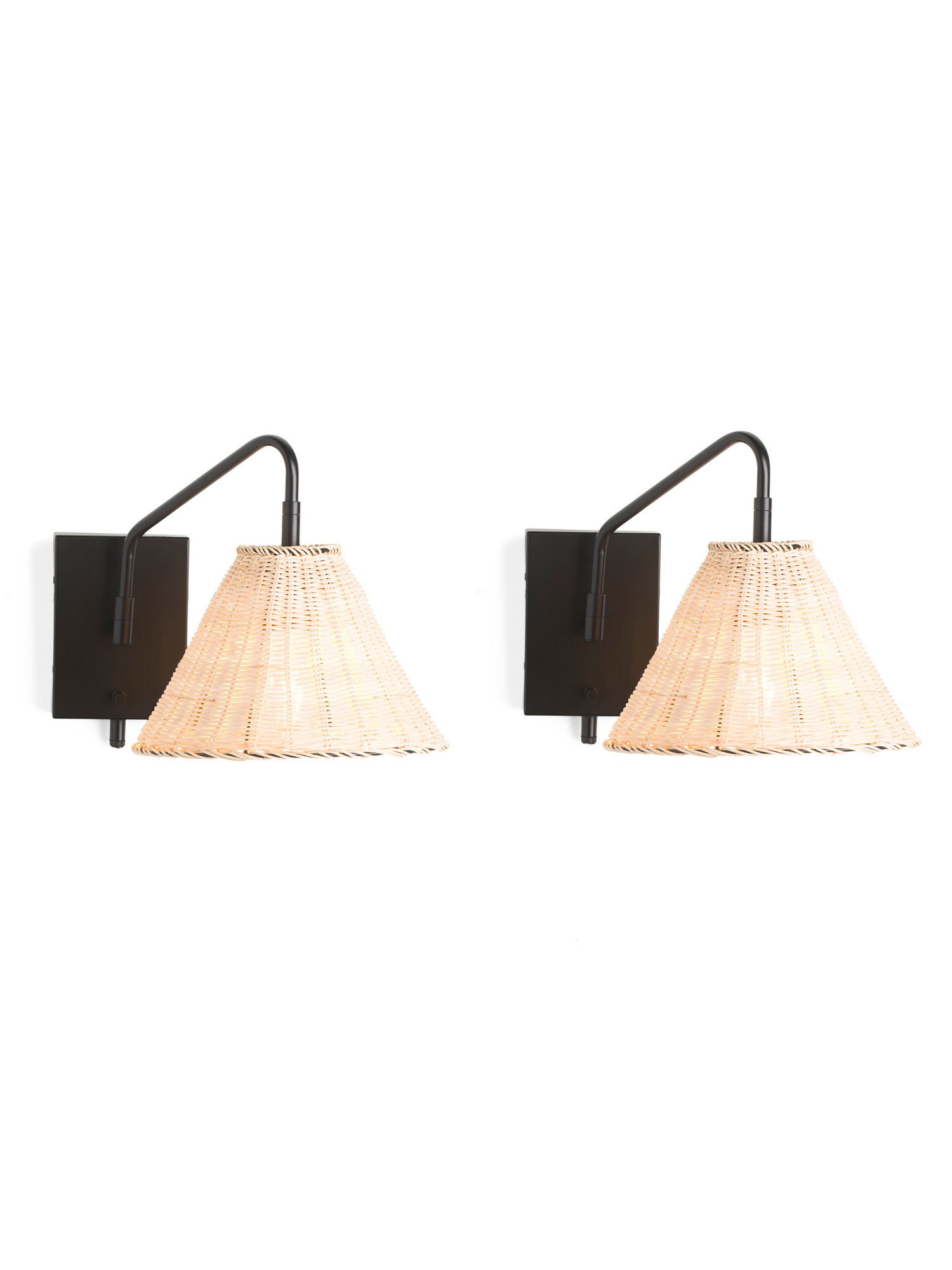 Set Of 2 Rattan Wall Sconces | Coastal | Marshalls | Marshalls