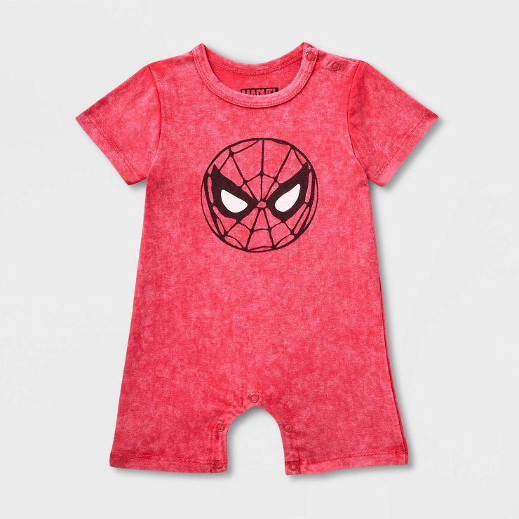 Baby Boys' Spider-Man Short Sleeve Romper - Red | Target