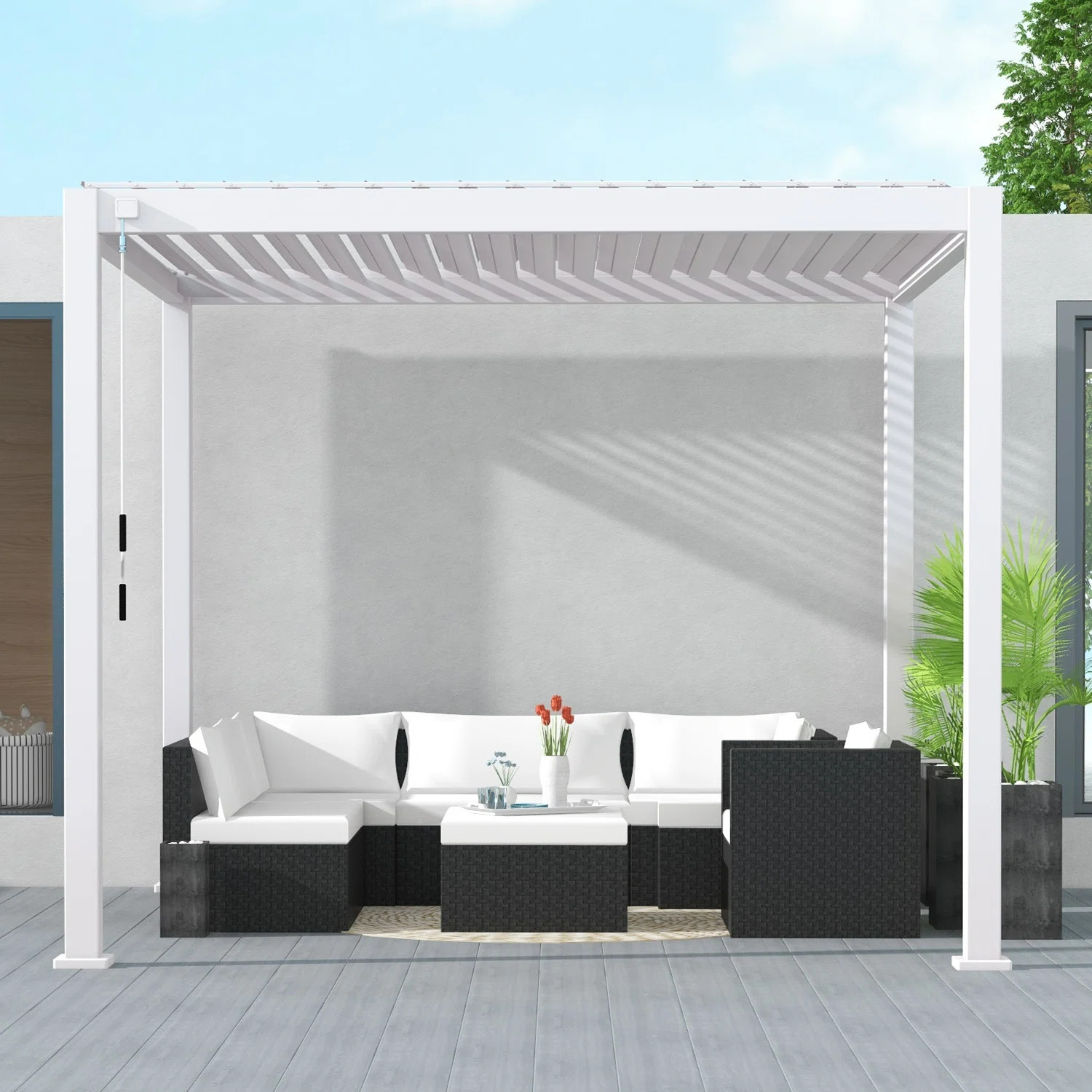 Mirador 111S Outdoor Aluminum Pergola with Adjustable Louvered Roof & Reviews | Wayfair | Wayfair North America