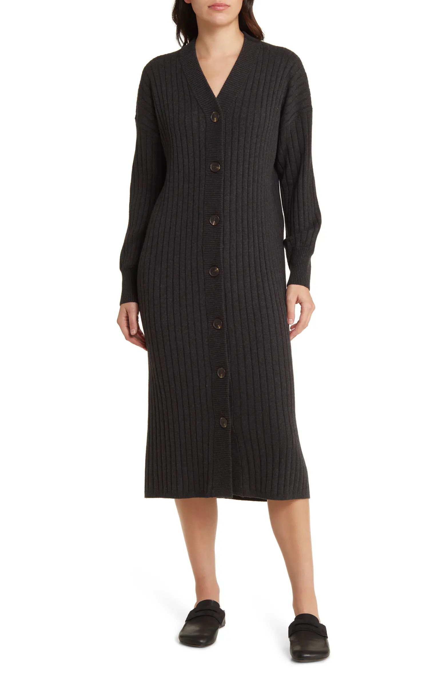 Jackson Long Sleeve Rib Sweater Dress | Nordstrom