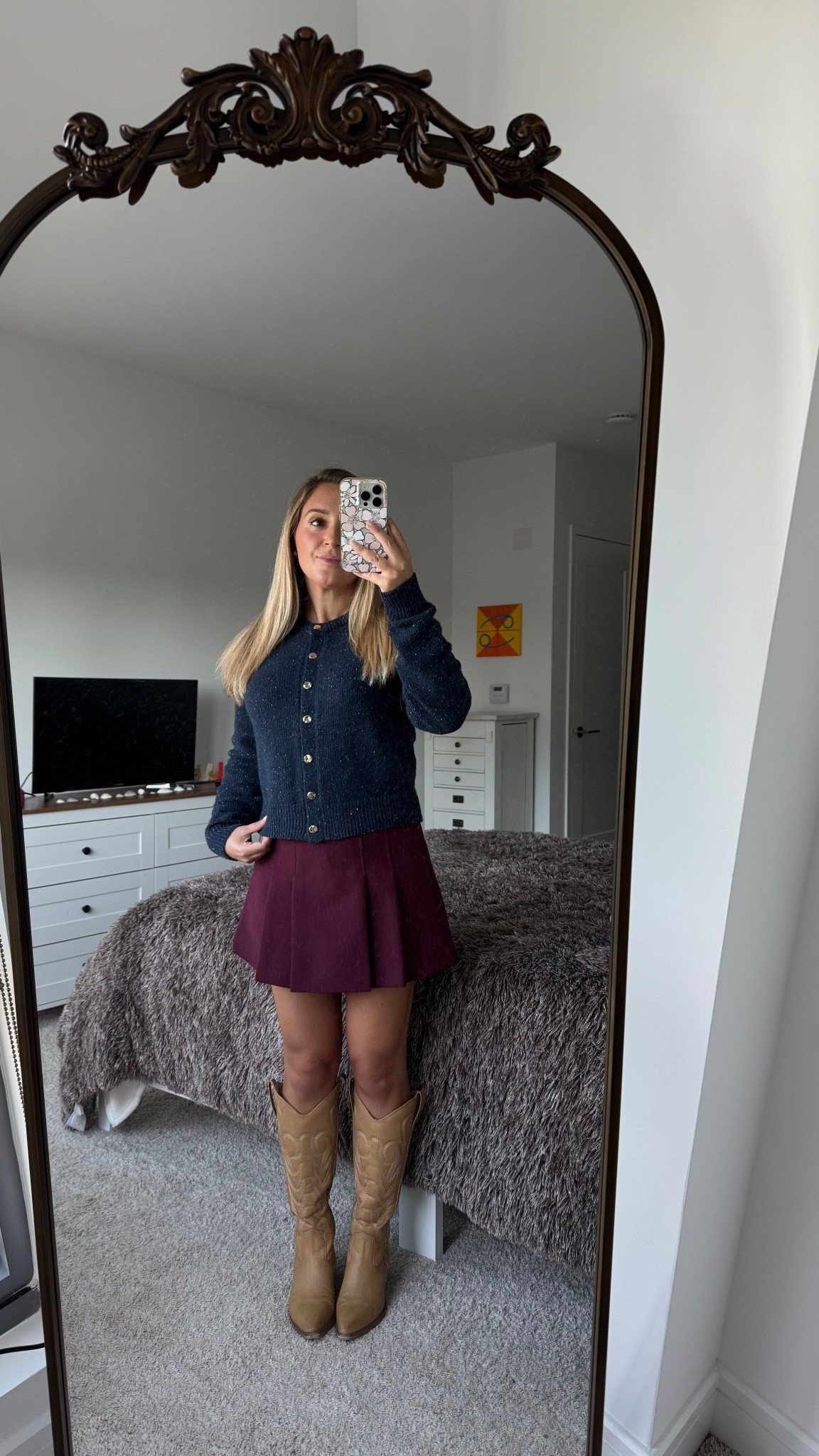 A cute outfit for work, fall activities, and more! The pleated skort is from Zara, but I linked a similar one. (Cardigan is a size small. Skort is also a small.)

#LTKSeasonal #LTKFallSale #LTKPetite