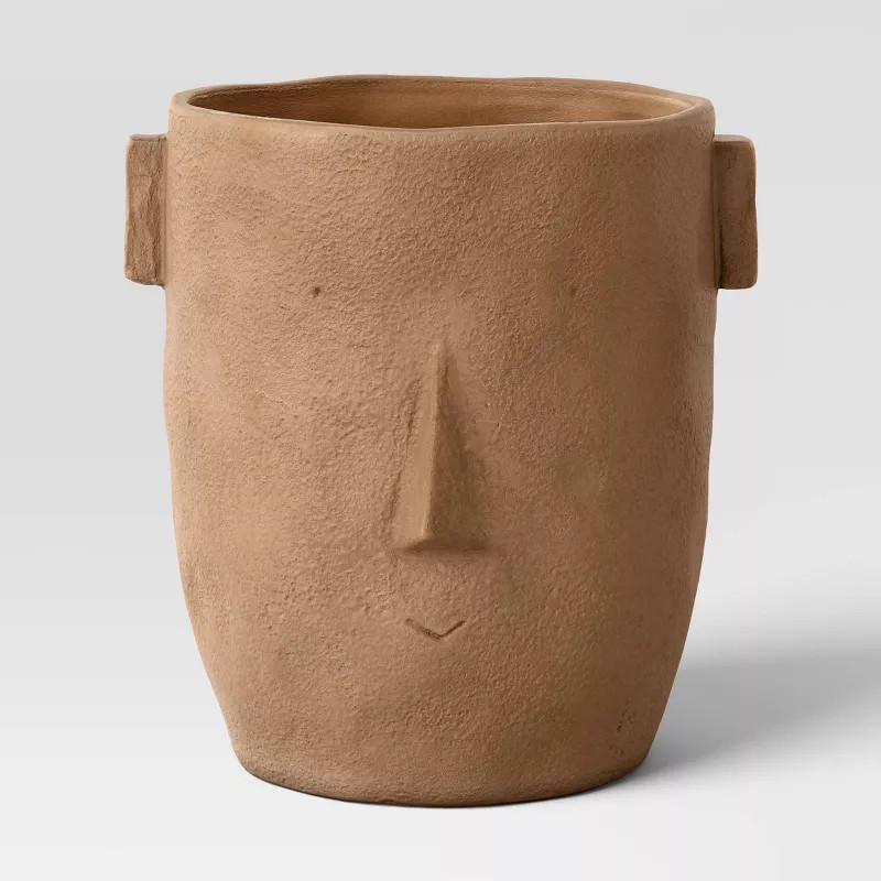 9" Wide Abstract Family Outdoor Stoneware Novelty Planter Dark Brown - Threshold™ | Target