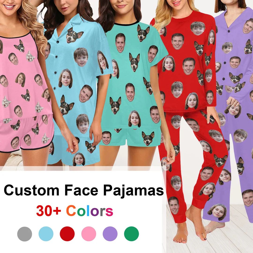 Personalized Pajamas Pants With Photo Custom Lovers Long - Etsy | Etsy (US)