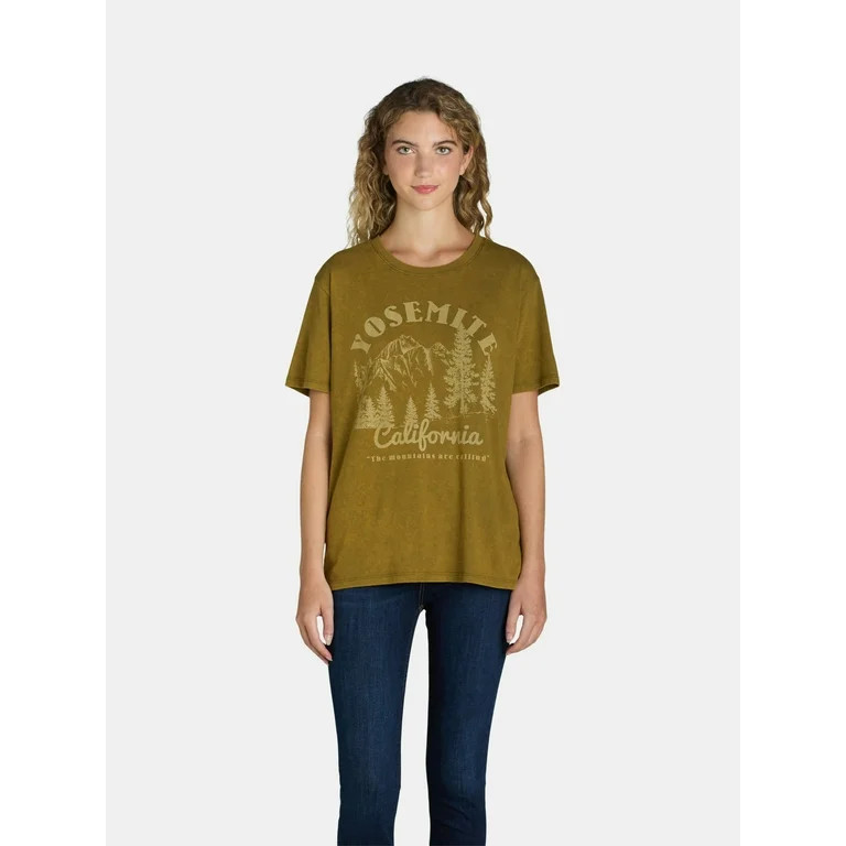 Time and Tru Women's Yosemite National Park Graphic Tee, Sizes S-XXXL | Walmart (US)