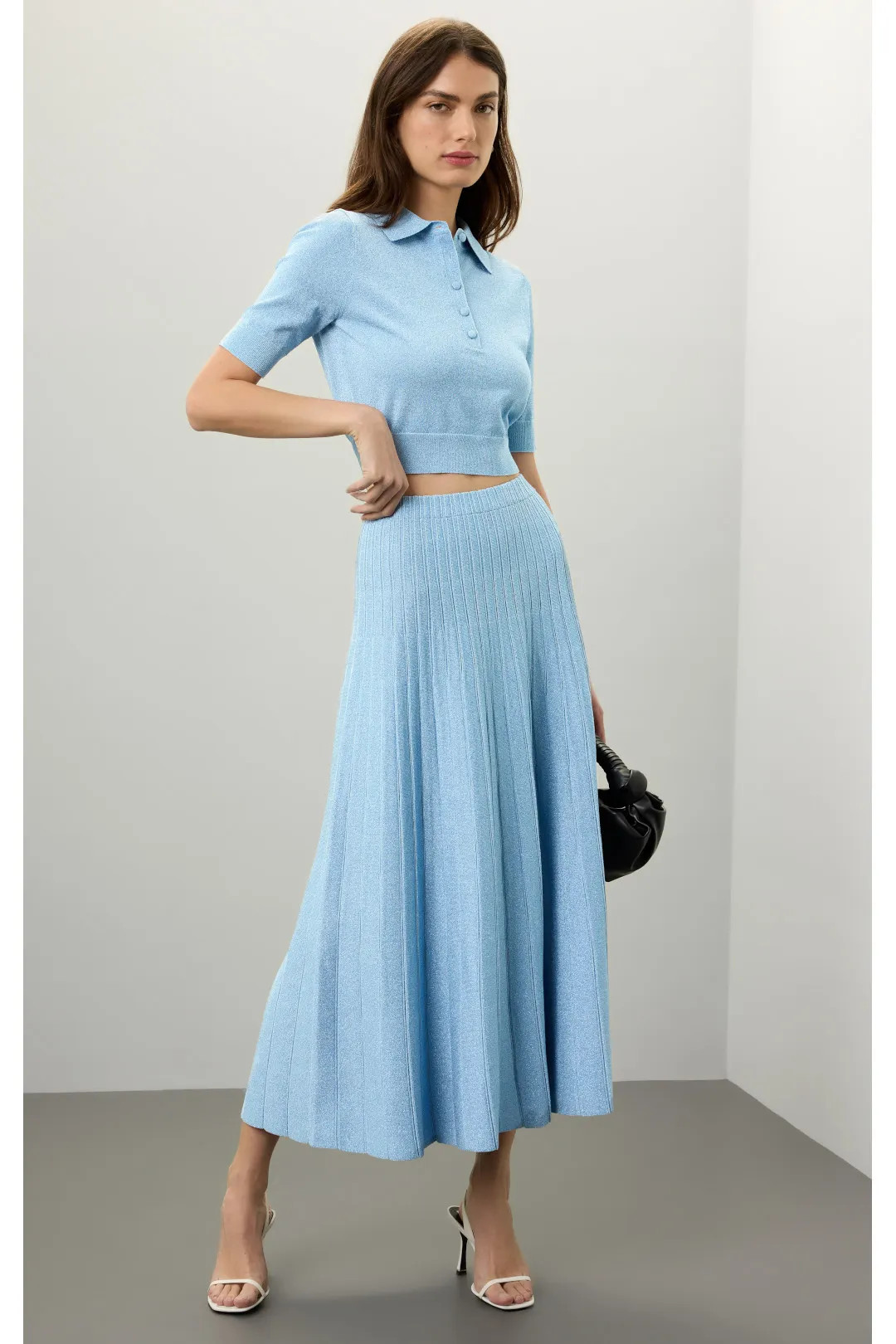 Ronny Kobo x RTR Blue Shimmer Skirt | Rent the Runway