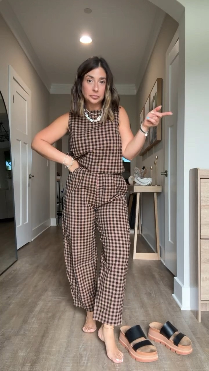 I literally can’t even put into words how much I’m loving this set. It honestly blows my mind that this is from Amazon and is such good quality. Every single thing about this is perfect, the colors, the material, the length, the fit and this top is so cute on its own. I am speechless and already obsessed. 

Casual mom outfit, black and brown gingham set

#LTKPetite #LTKFindsUnder50 #LTKMidsize