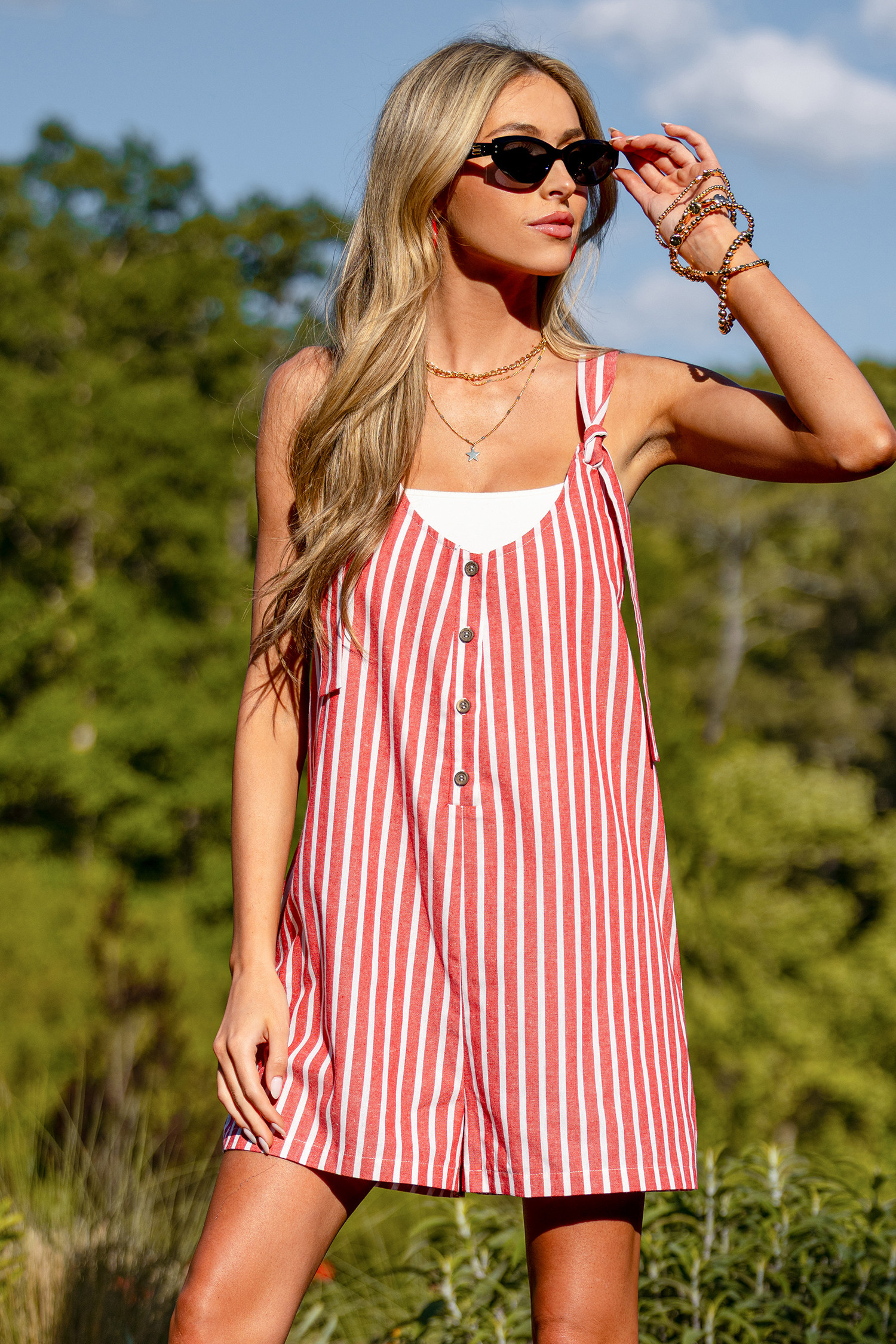 Sunday Classic Striped Romper | Cupshe US