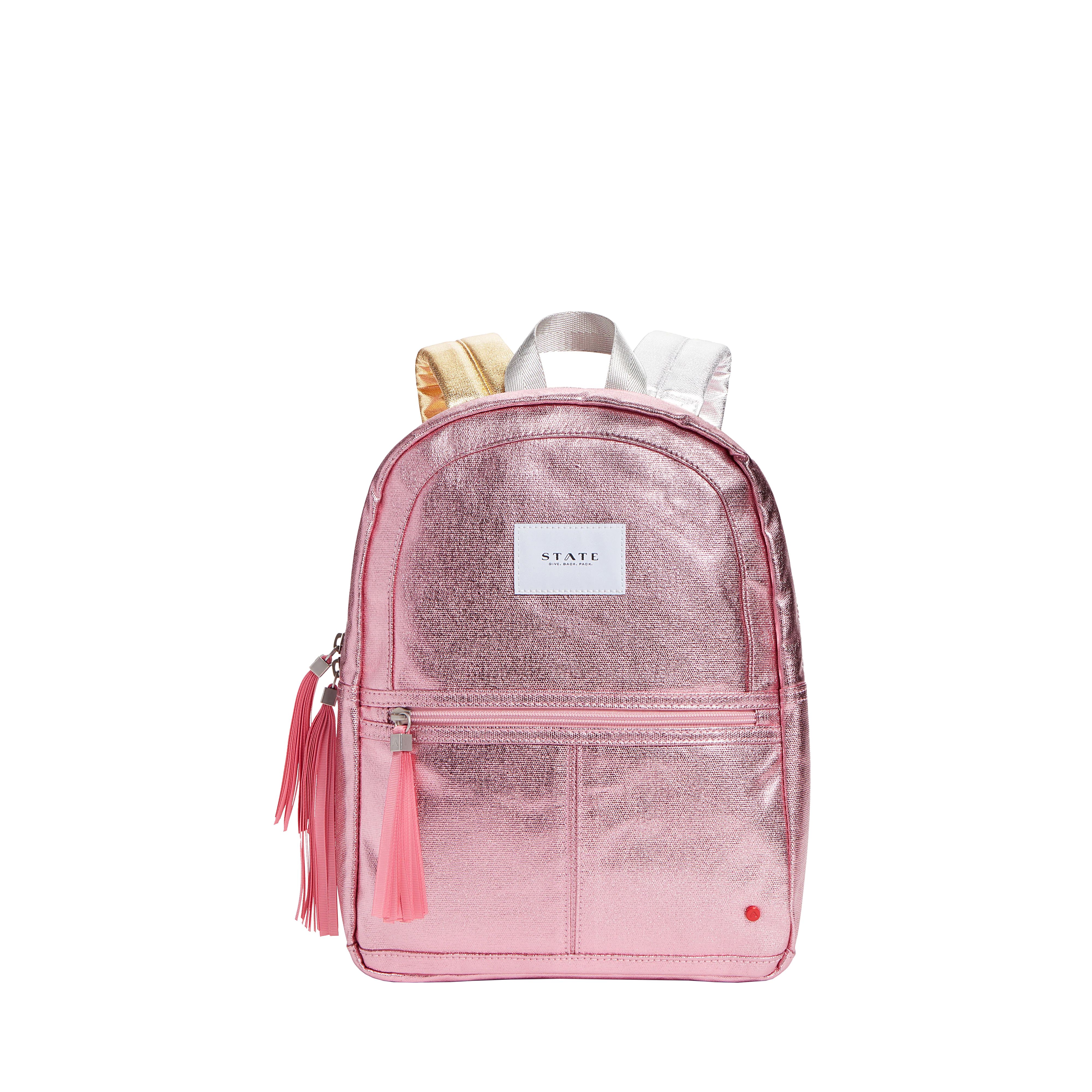 Kane Kids Mini Travel Backpack Metallic Pink/Silver | STATE Bags