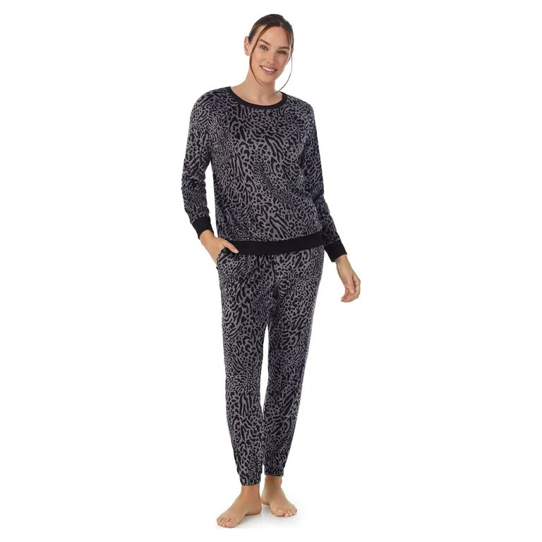 Secret Treasures Women's and Women's Plus 2-piece Stretch Knit Velour Top and Jogger Set | Walmart (US)